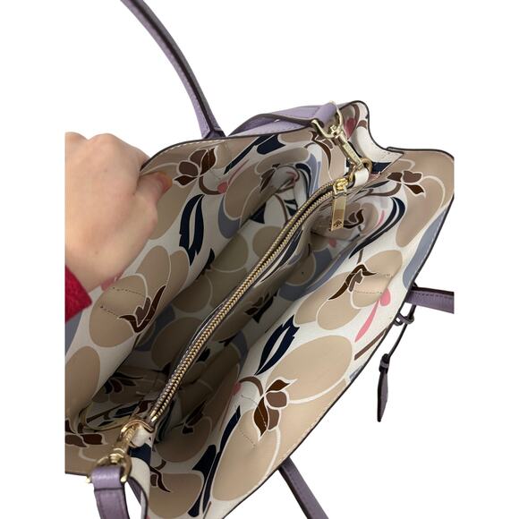 Kate Spade Lilac Leather Eva Breezy Satchel Tote Purse AN - Picture 8 of 8